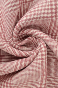 Mantelstoffe - Tartan Off White on Dark Old Pink