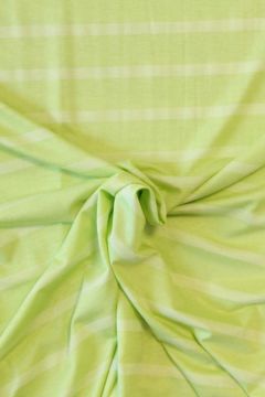 Viskose Jersey  - White Stripes on Lime Green 