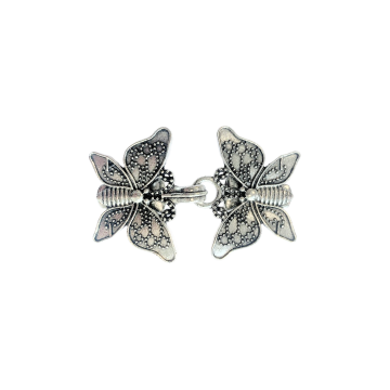 Weste-/Norwegischer Verschluss - Butterfly - Silver