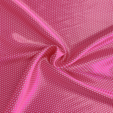 Satin - Tiny White Dots on Hot Pink 