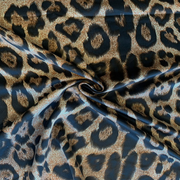 Satin - Black and Beige Panther Fur 