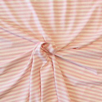 Viskose Jersey - Soft Pink and Champagne Stripes